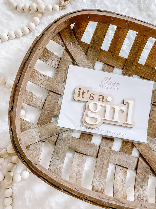 It’s a Girl Gender Reveal Announcement Sign: White