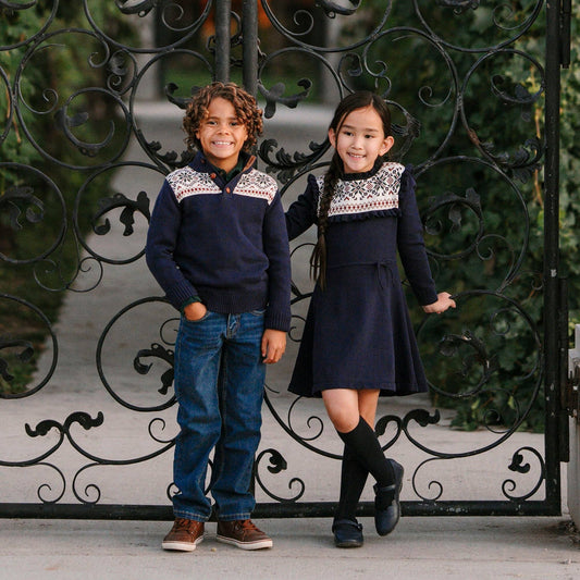 Organic Ruffle Collar Sweater Dress | Scottish Snowflake