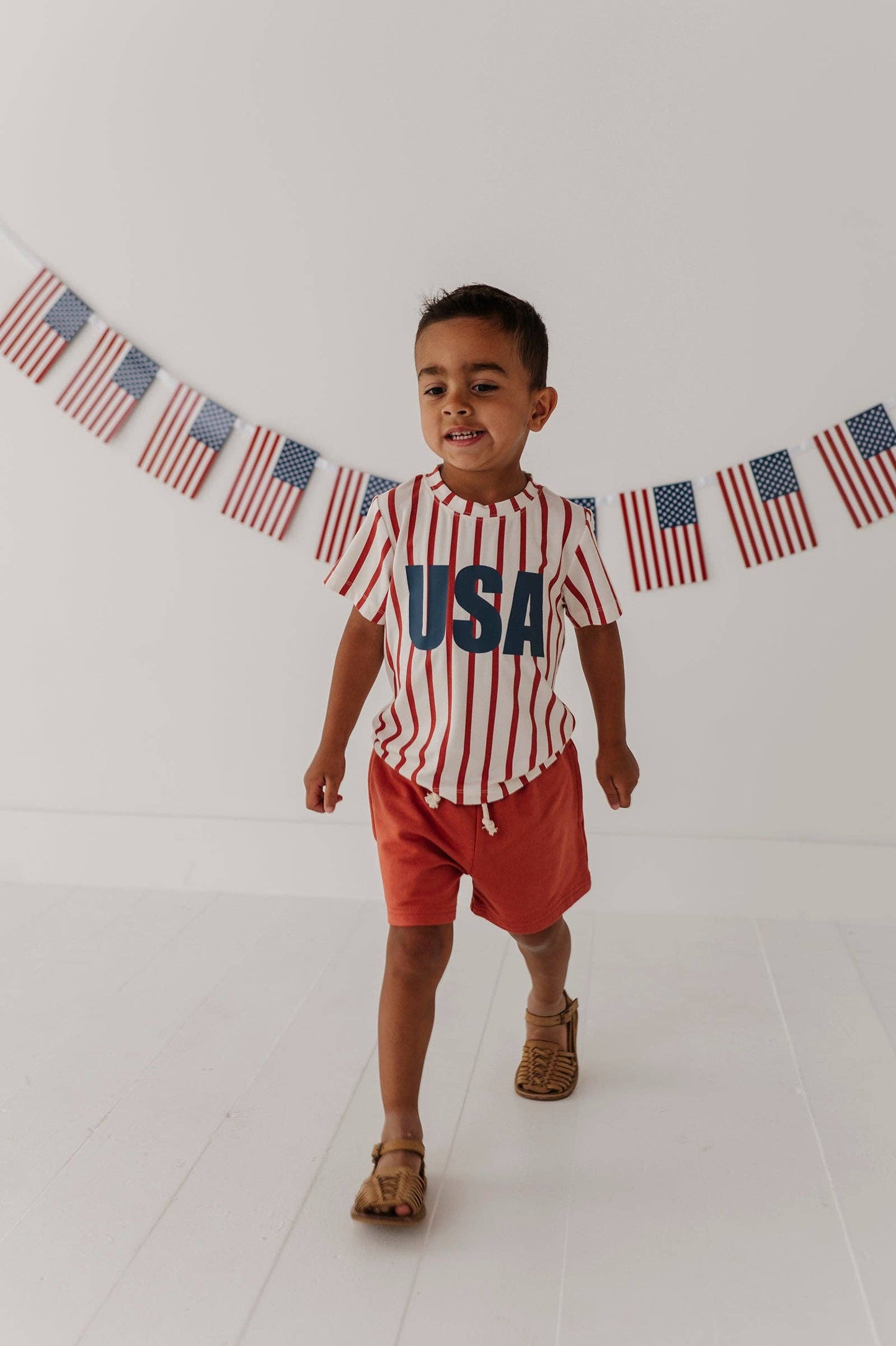 USA Stripe Bamboo Short Sleeve Tee