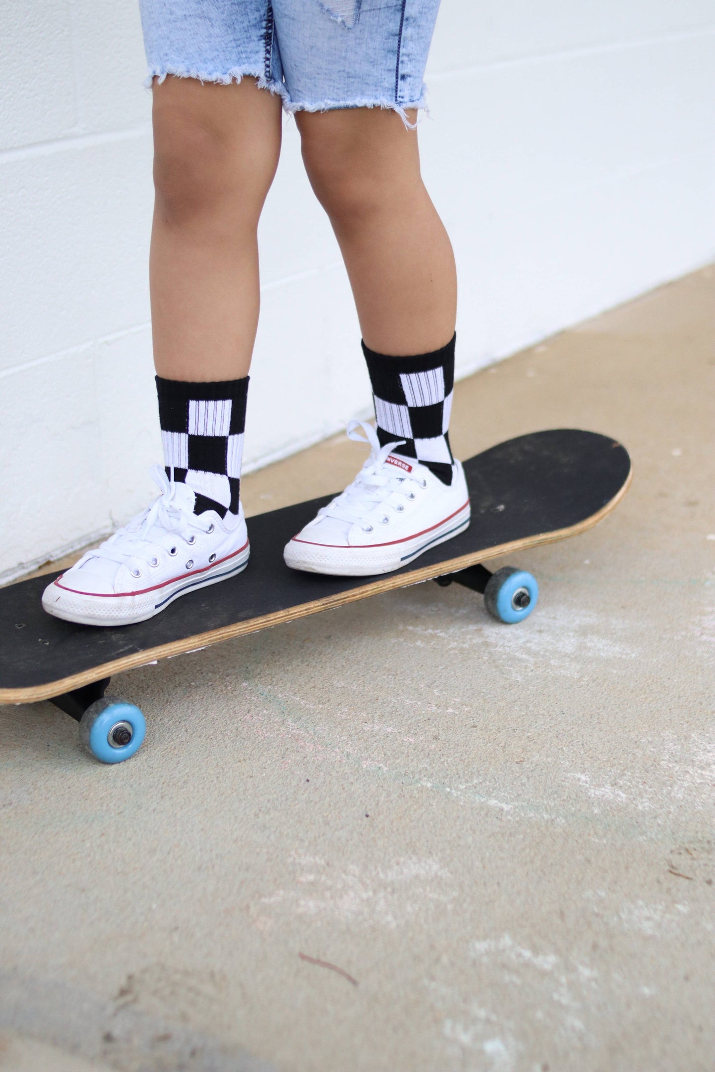 Black + White Checker Sock