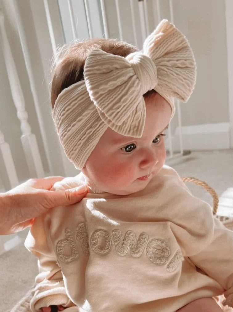 Stretch Bow Headband | Cream