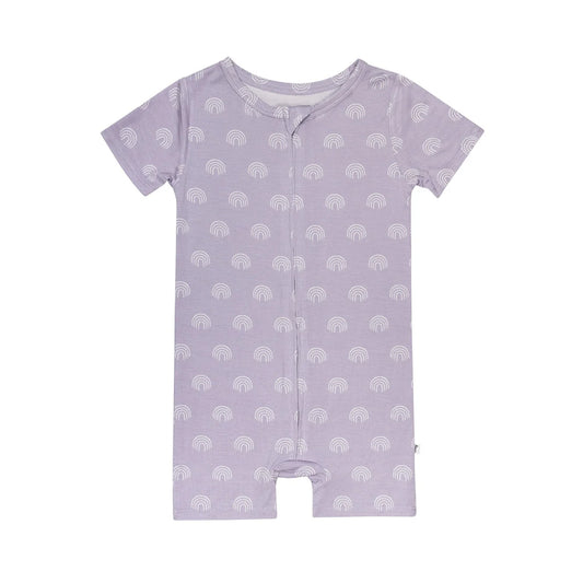 Bamboo Summer Zip Romper | Lavender Rainbow