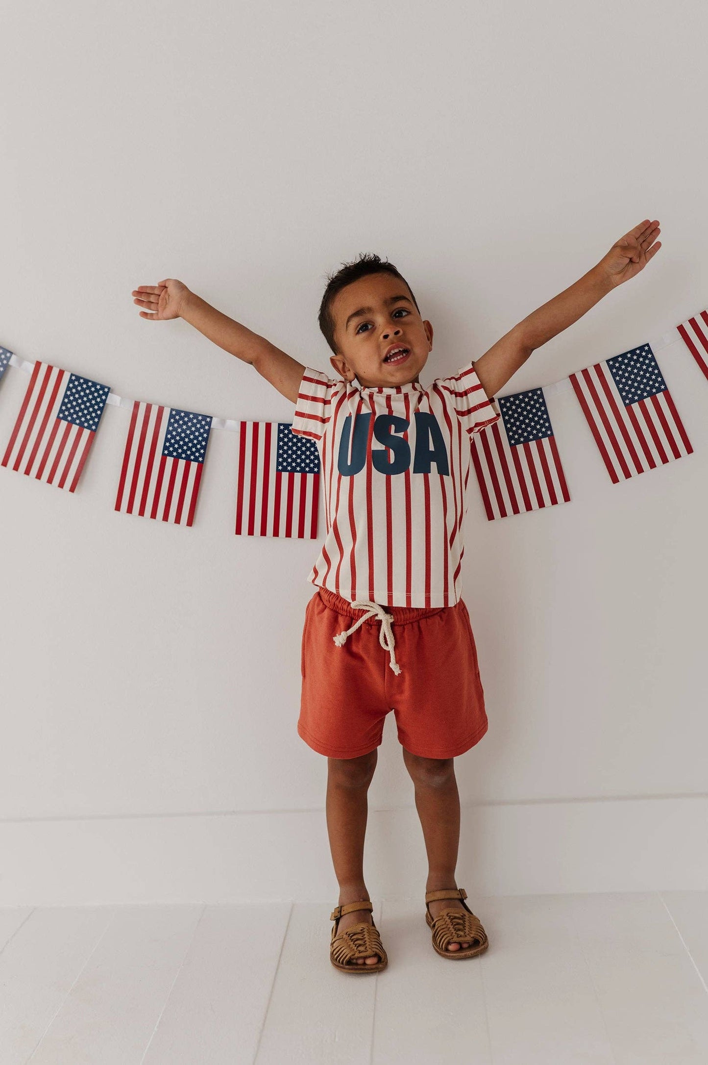 USA Stripe Bamboo Short Sleeve Tee