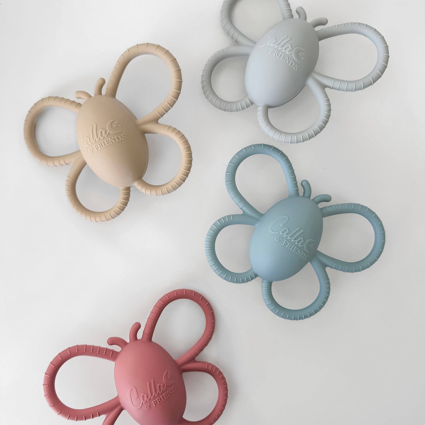 Silicone Butterfly Rattle Teether | Petal Pink