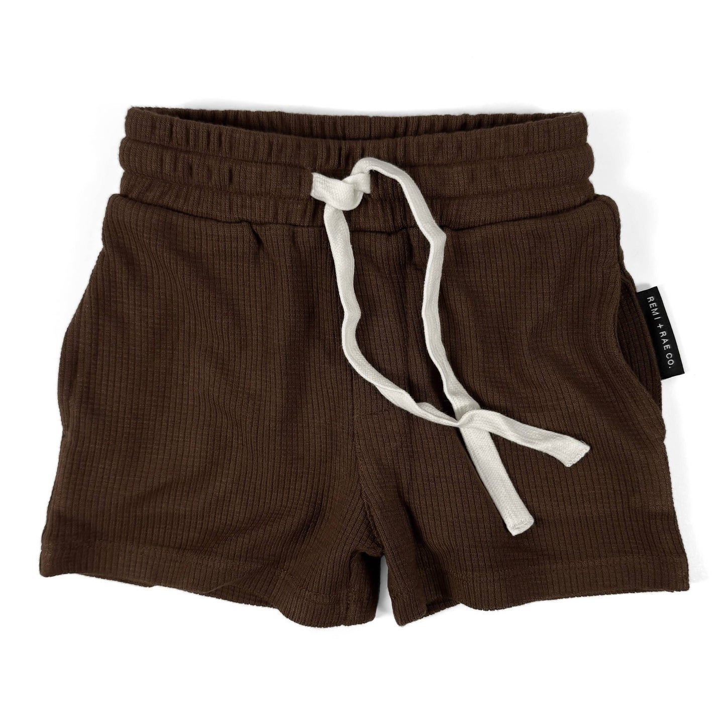 BAMBOO WAFFLE SHORTS - UMBER