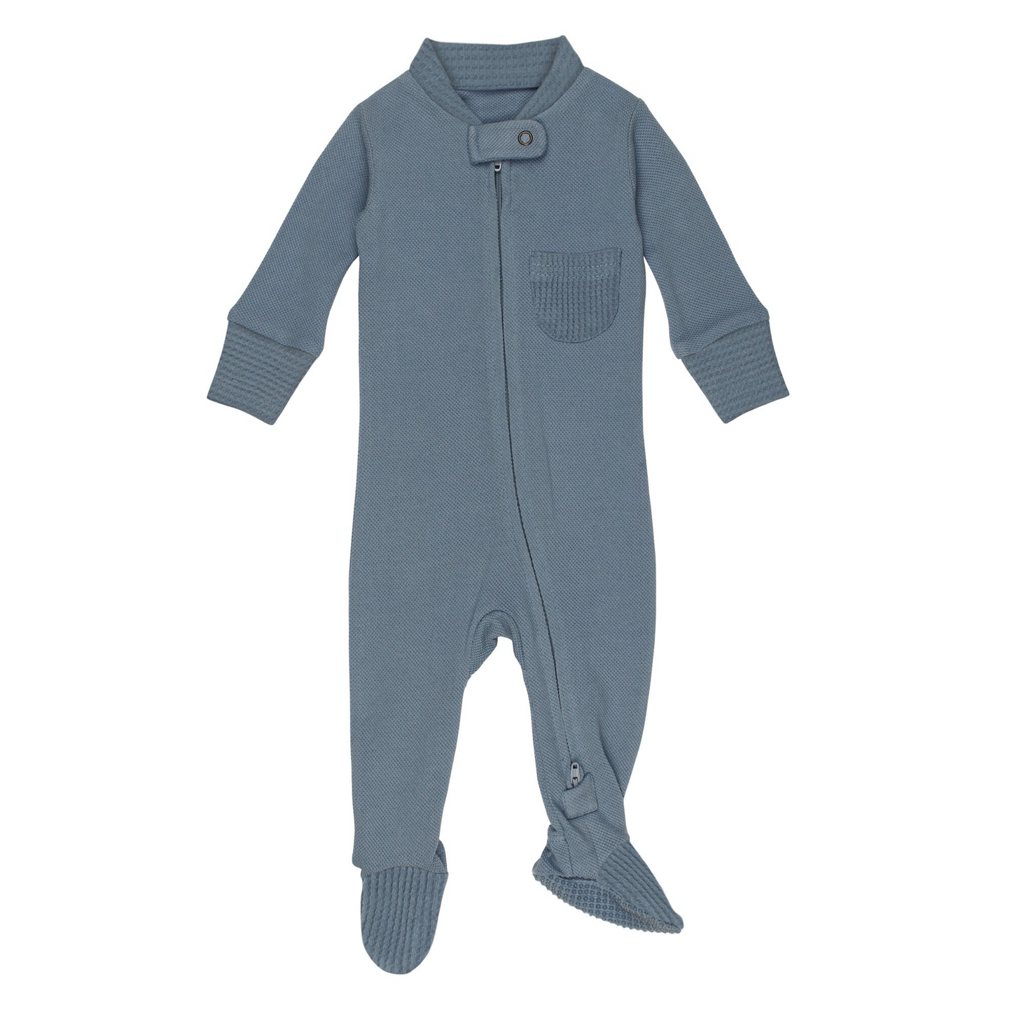 Organic Pique 2-Way Zipper Footie | Pool