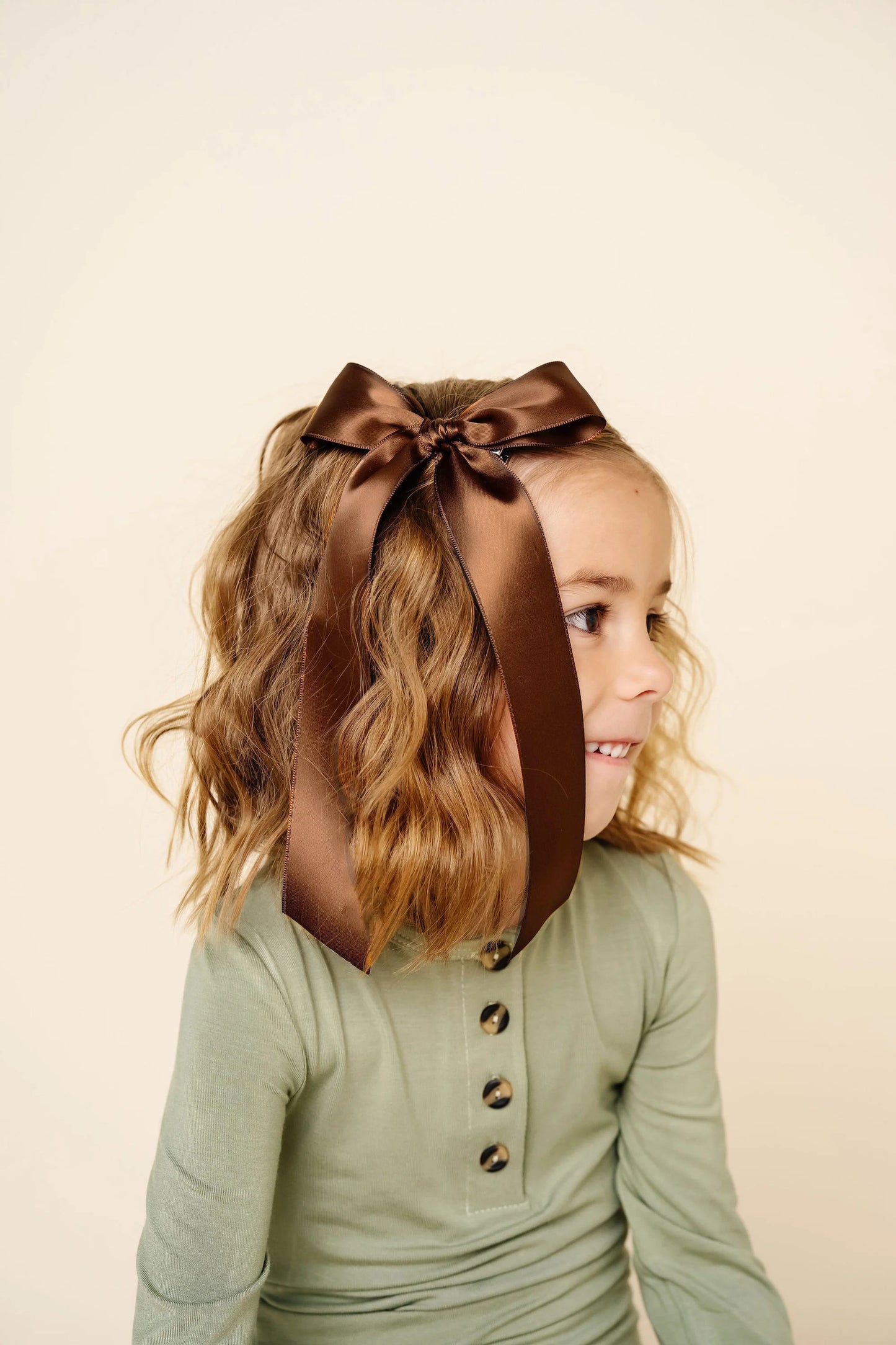 Chocolate Satin Bow | Sash Clip