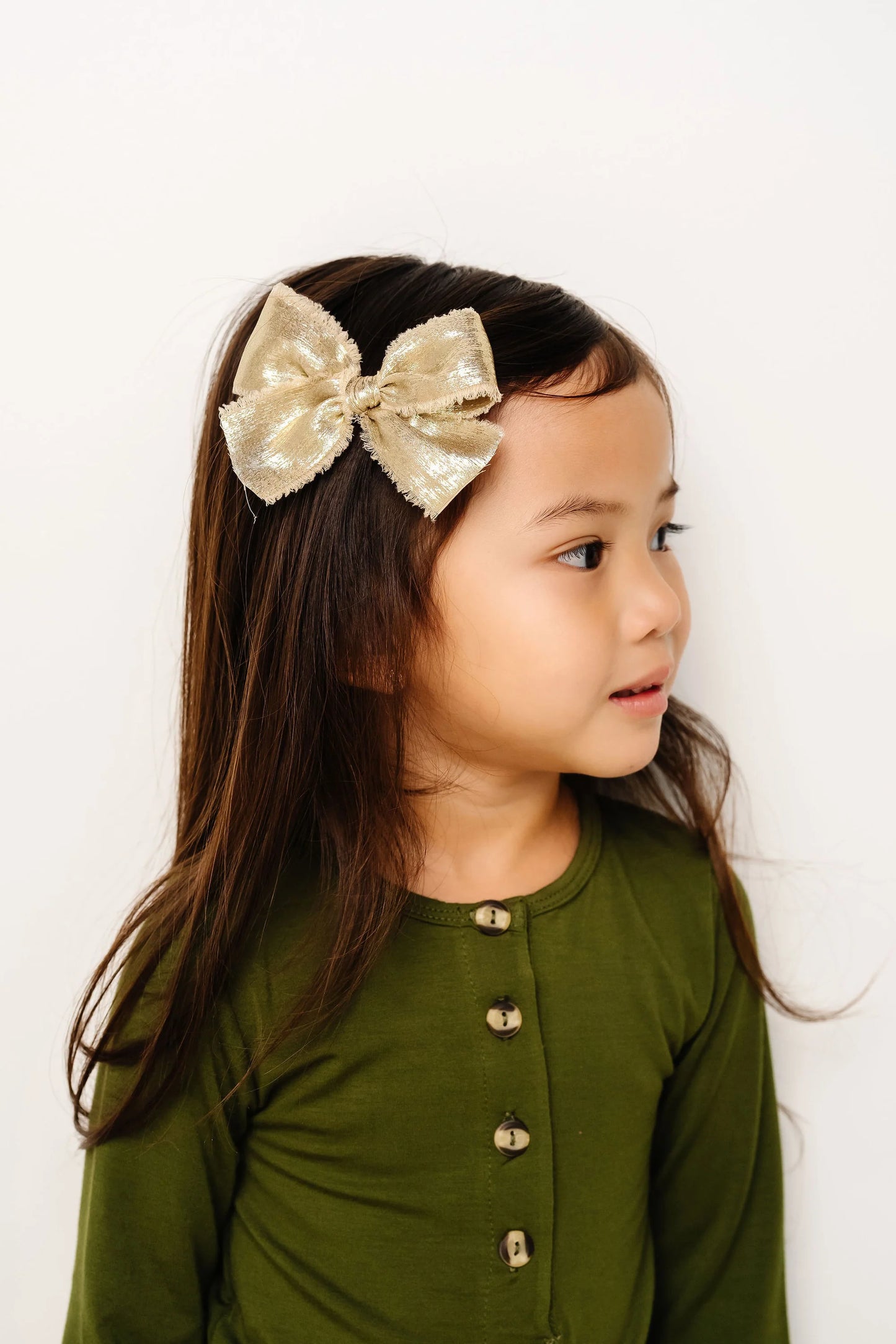 Gold Chiffon Bow | Clip