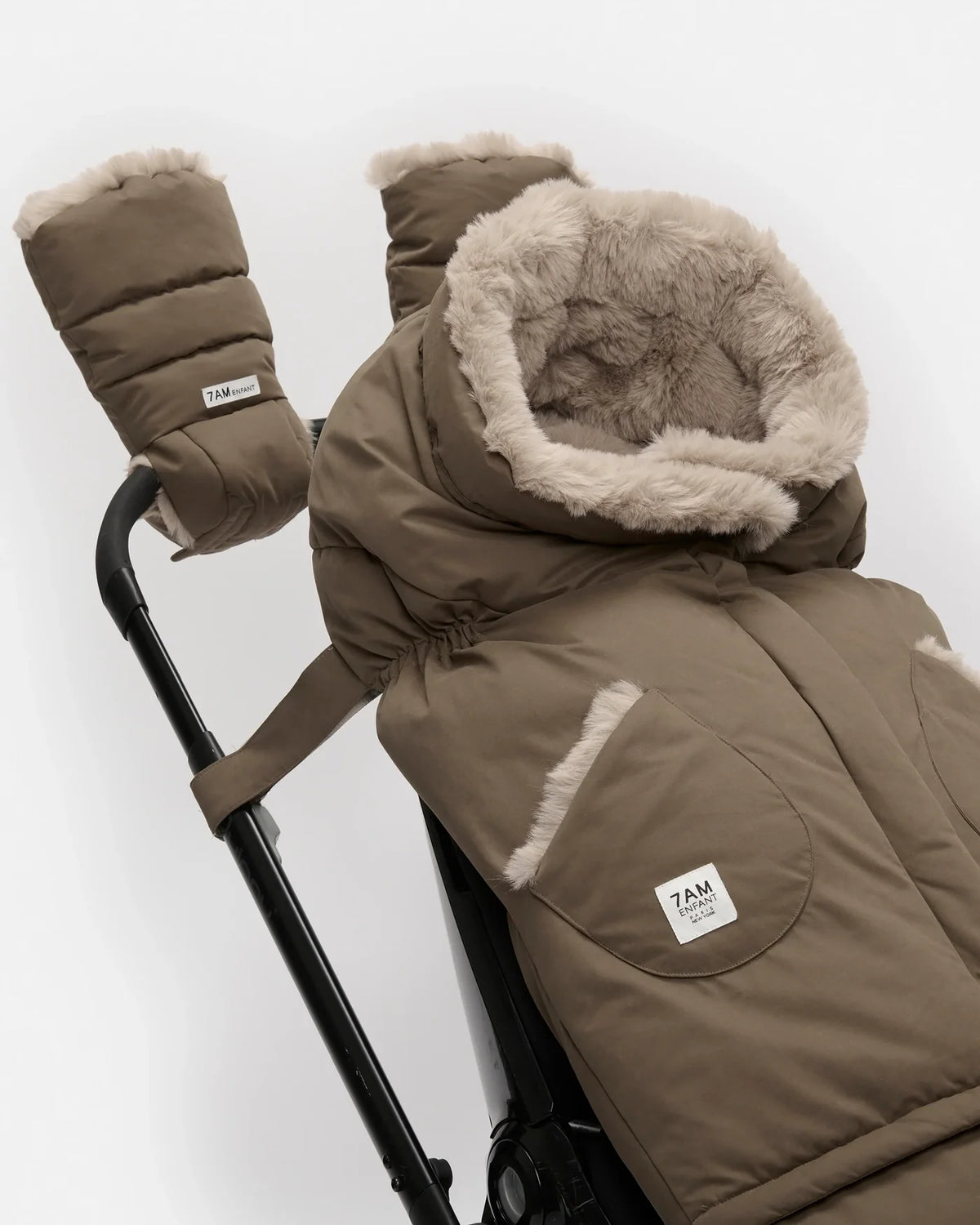Helsinki Warmmuffs | Moss Brown Faux Fur