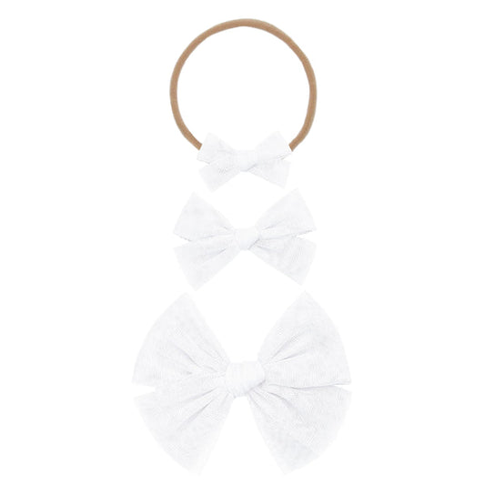 Tulle Nylon Bow | White