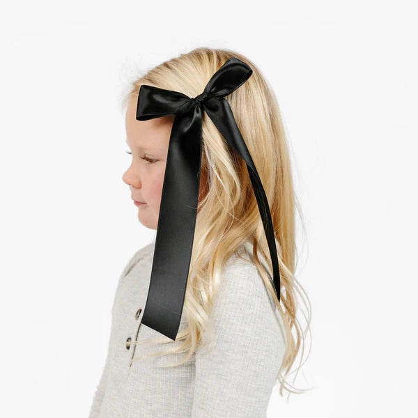Black Satin Bow | Sash Clip