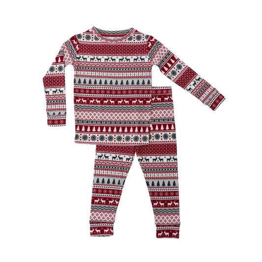 Christmas Sweater Stripe | Small Ribbed Bamboo Pajama Set