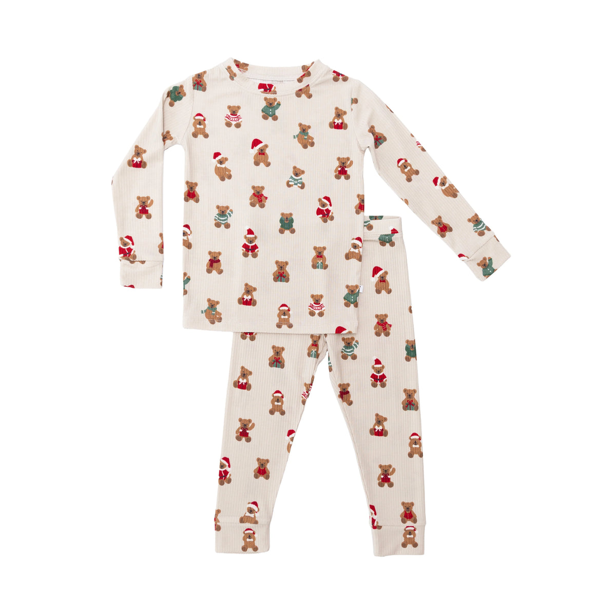 Teddy Bear | Small Ribbed Bamboo Pajama Set