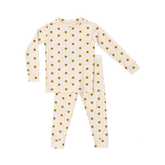 Bamboo Pajama Set | Sunflowers (Small Ribbed)