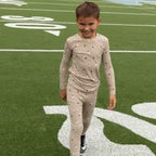 Bamboo Pajama Set | Football (Small Ribbed)