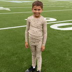 Bamboo Pajama Set | Football (Small Ribbed)
