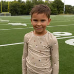 Bamboo Pajama Set | Football (Small Ribbed)