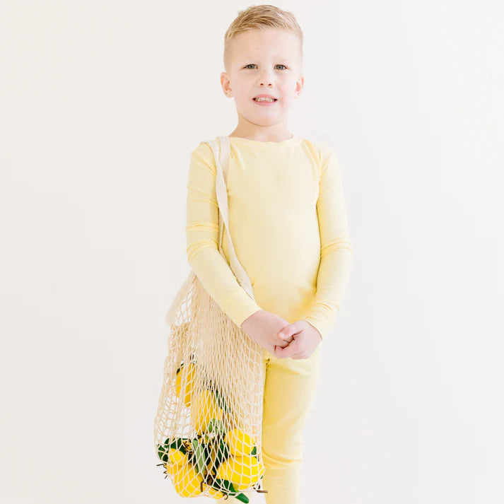 Bamboo Pajama Set | Lemon Yellow (Small Ribbed)