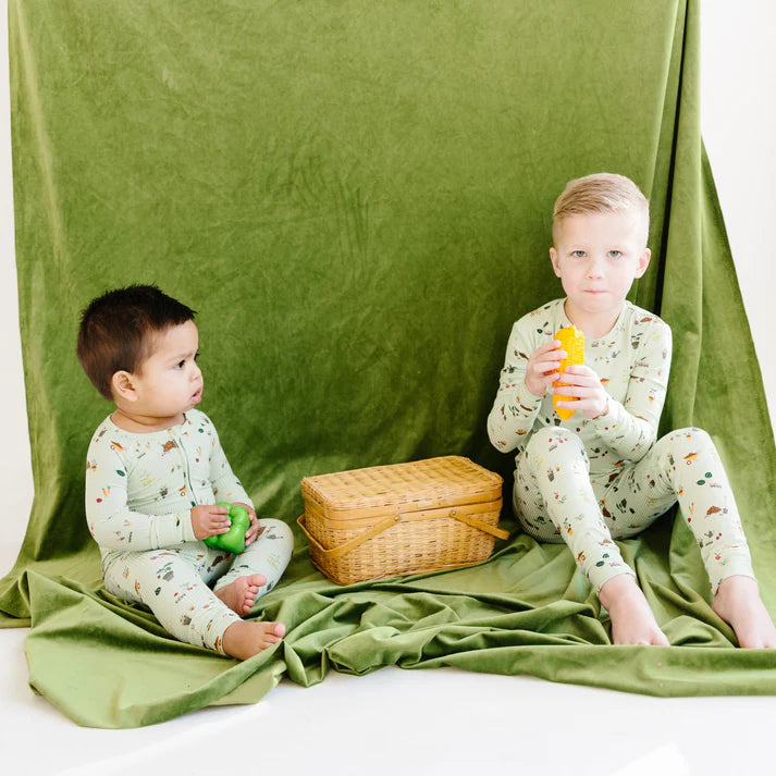 Bamboo Pajama Set | Backyard Garden (Ribbed)