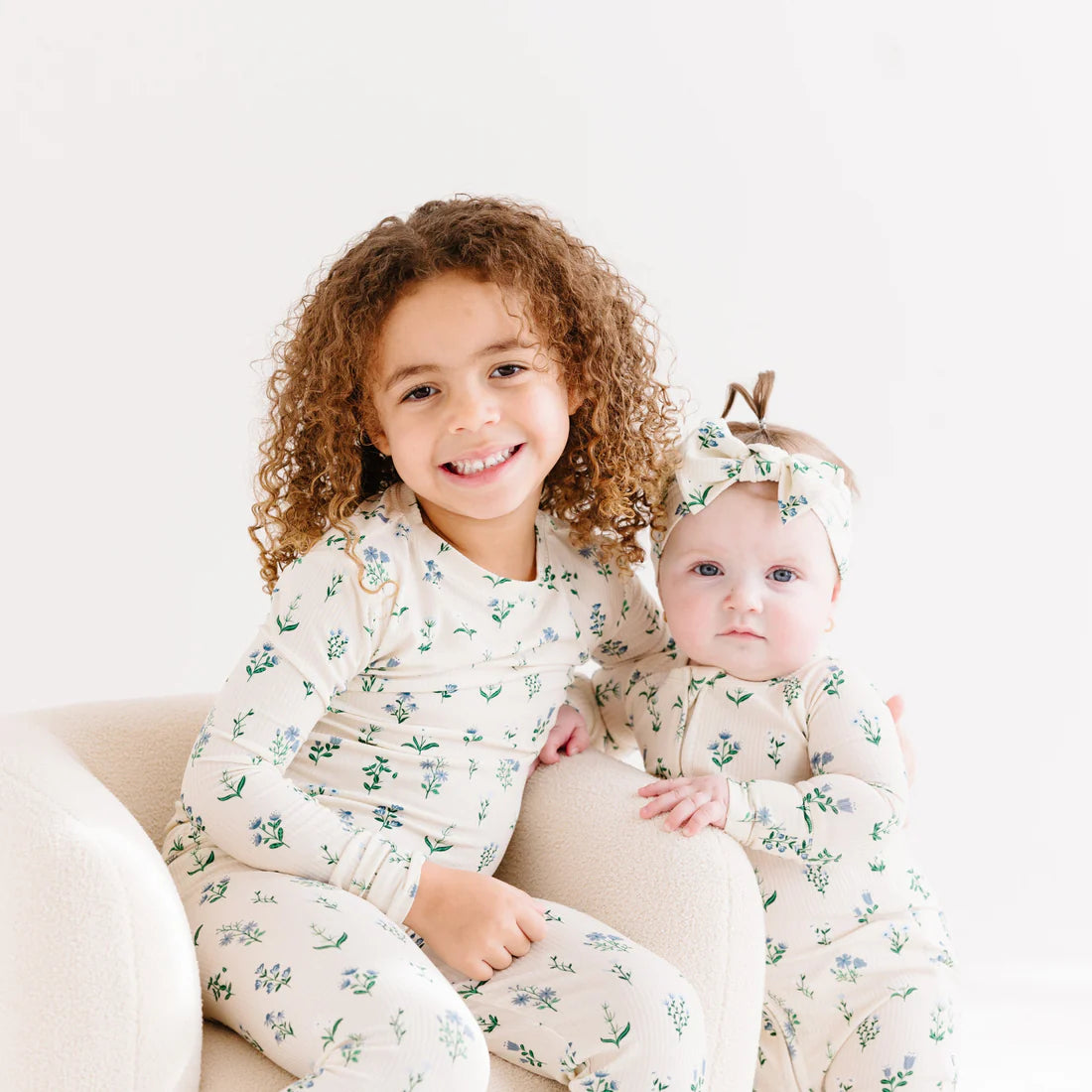 Bamboo Pajama Set | Morning Meadow Small Ribbed