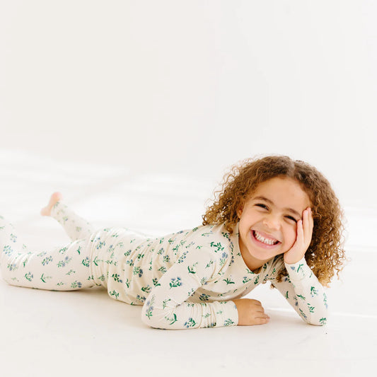 Bamboo Pajama Set | Morning Meadow Small Ribbed
