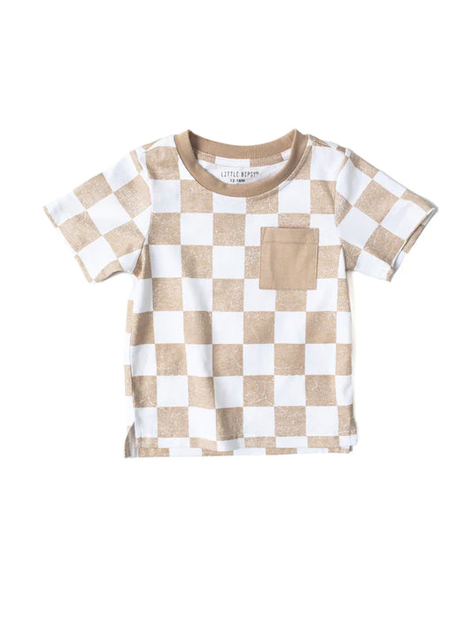 Checkered Tee | Beige