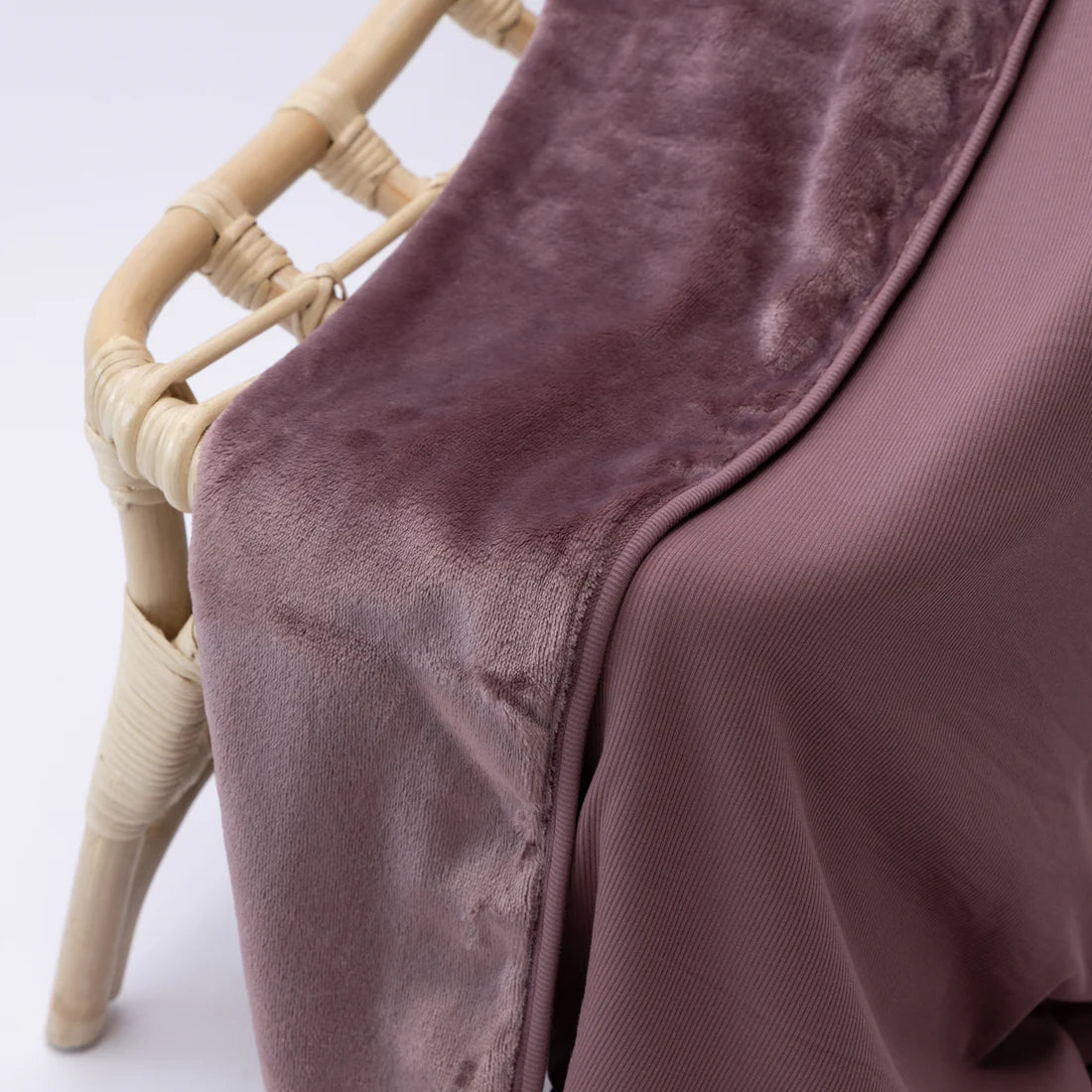 Plum Small Ribbed Bamboo Plush Blanket