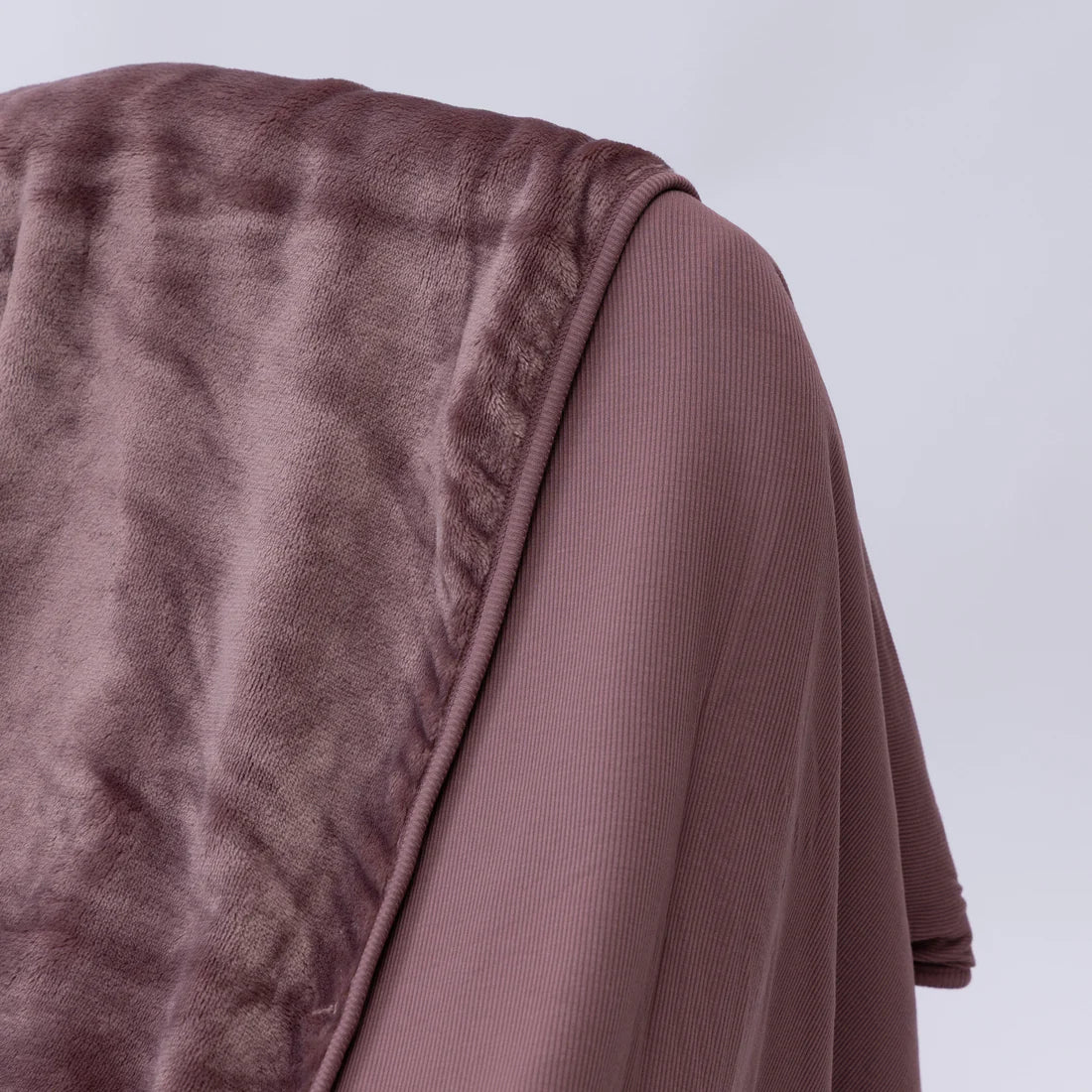 Plum Small Ribbed Bamboo Plush Blanket