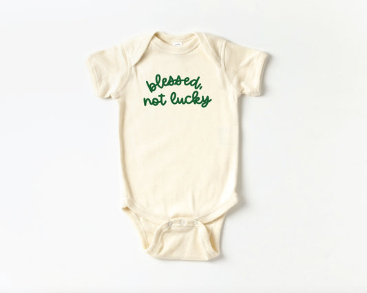Blessed Not Lucky Onesie | Natural