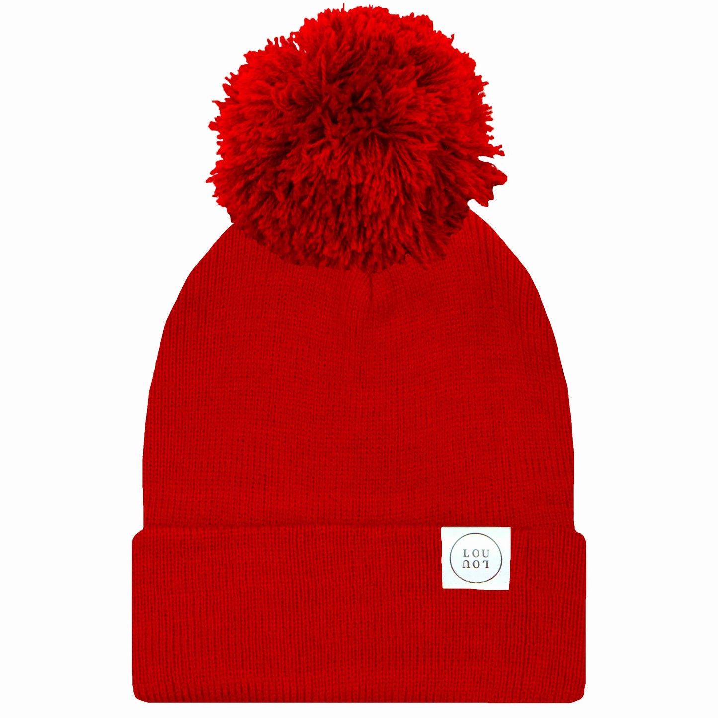 Cherry Red Beanie with Pom