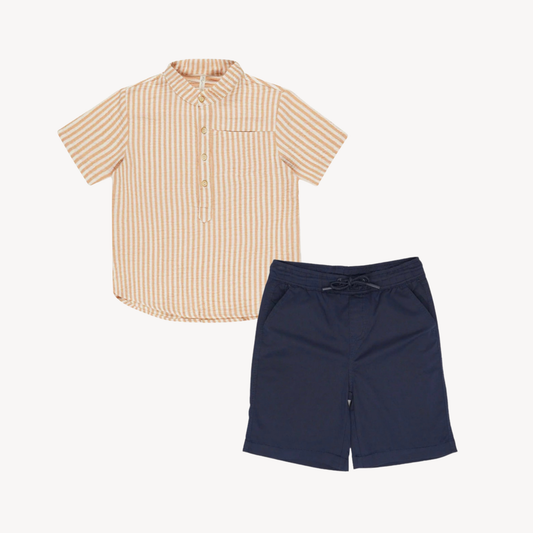 Grapefruit Stripe Mason Shirt & Navy Chino Short