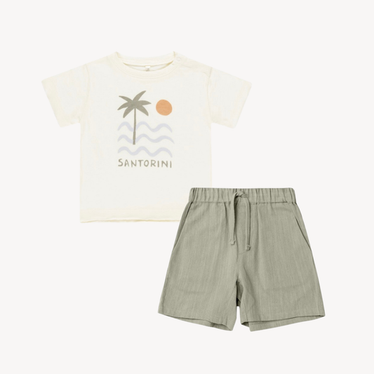 Santorini Raw Edge Tee & Laurel Bermuda Short