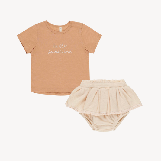 Hello Sunshine Tee & Blush Skirted Bloomer