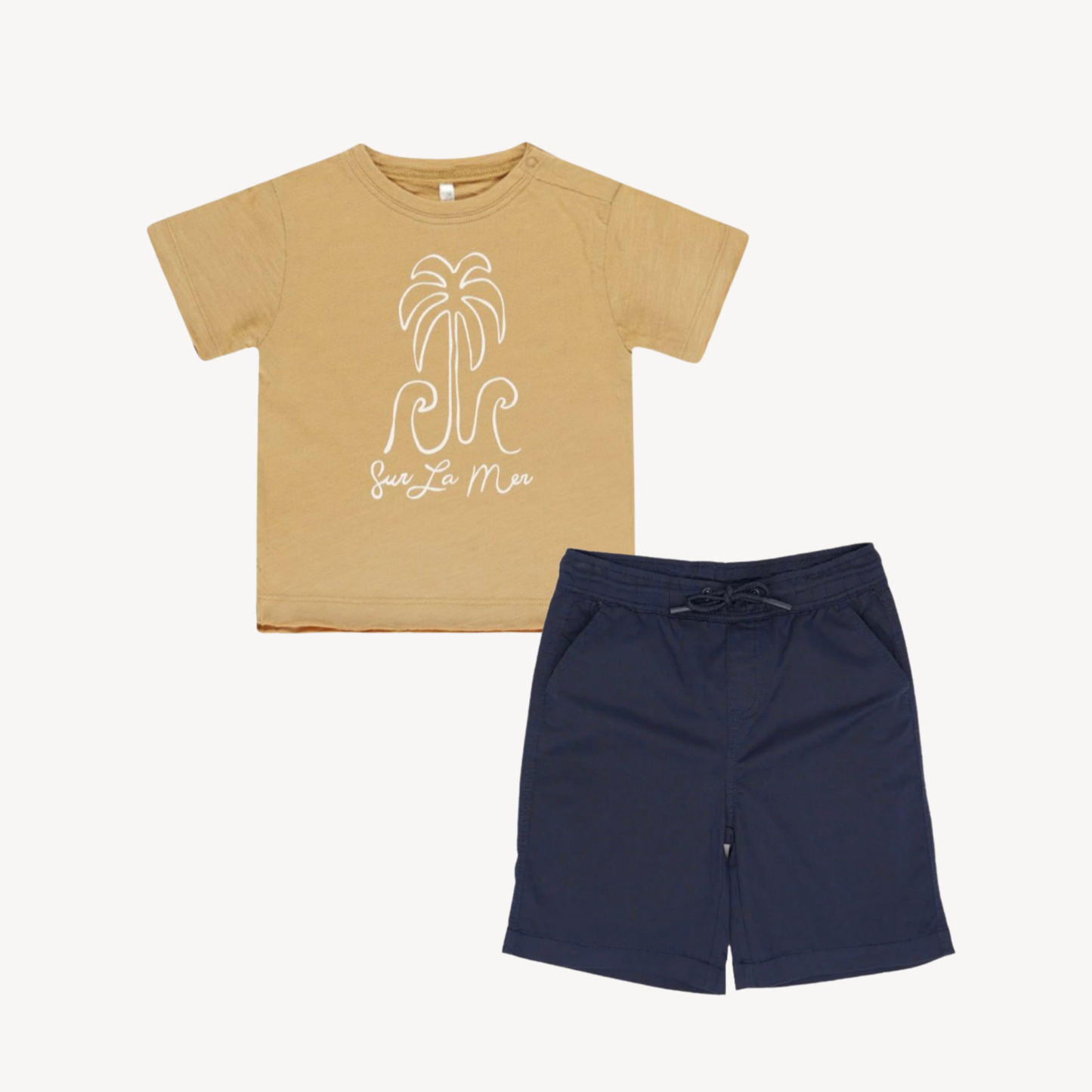 Sur La Mer Raw Edge Tee & Navy Chino Short