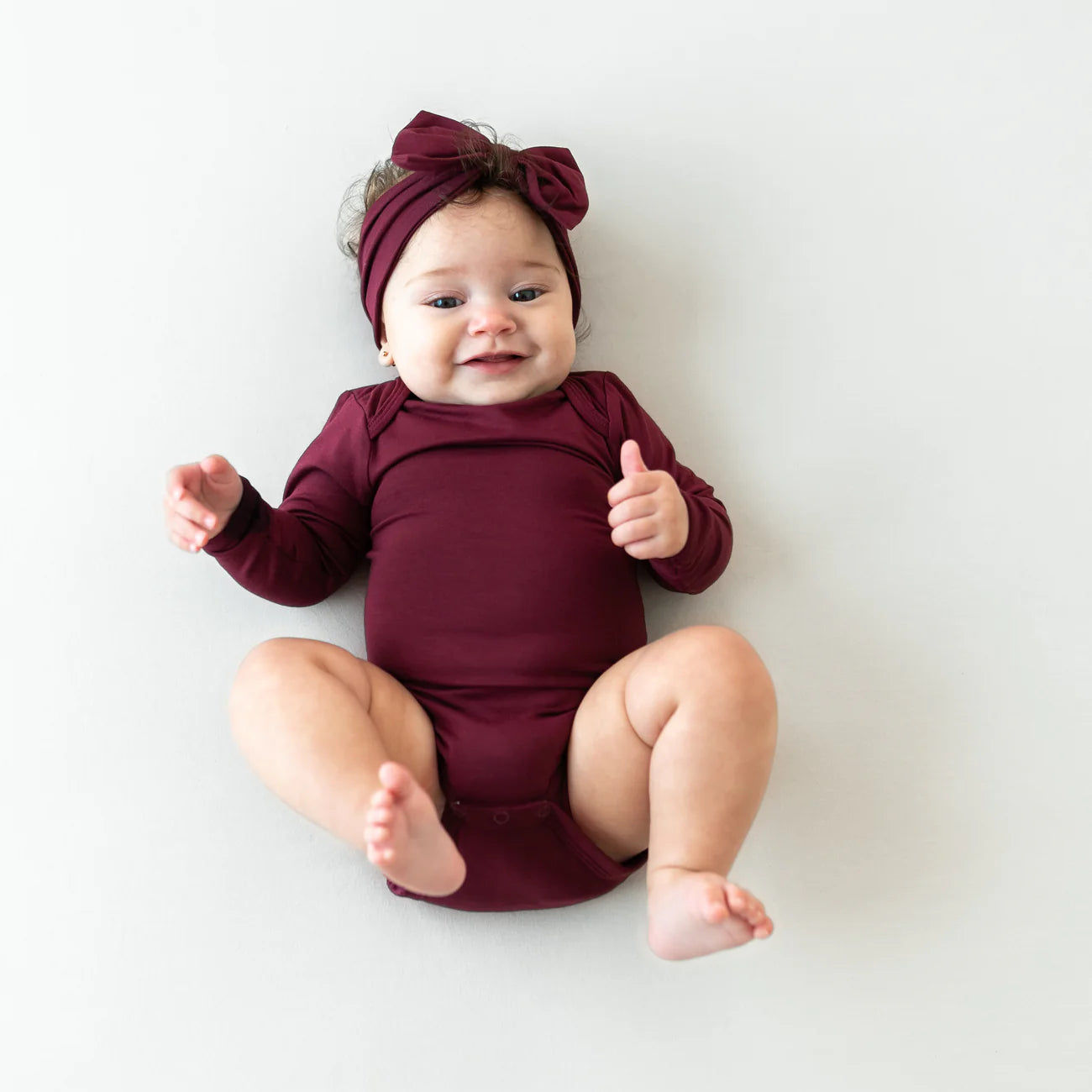 Bamboo Long Sleeve Bodysuit | Burgundy