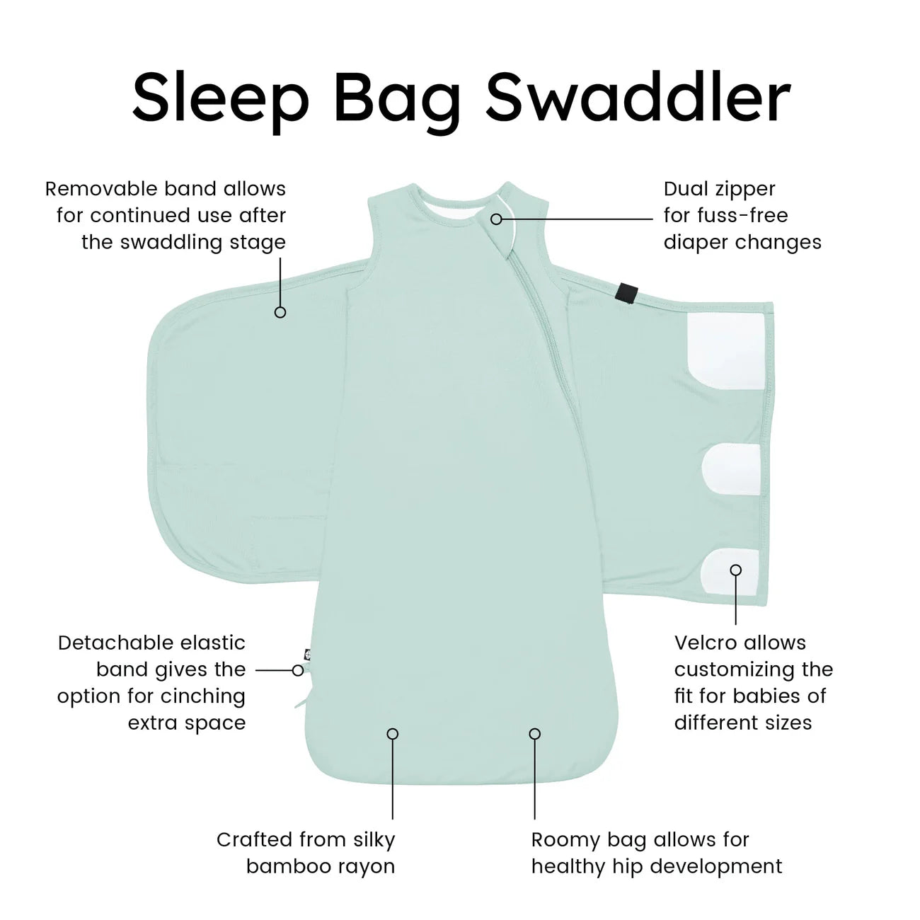 Bamboo Sleep Bag Swaddler 1.0 TOG | Sage