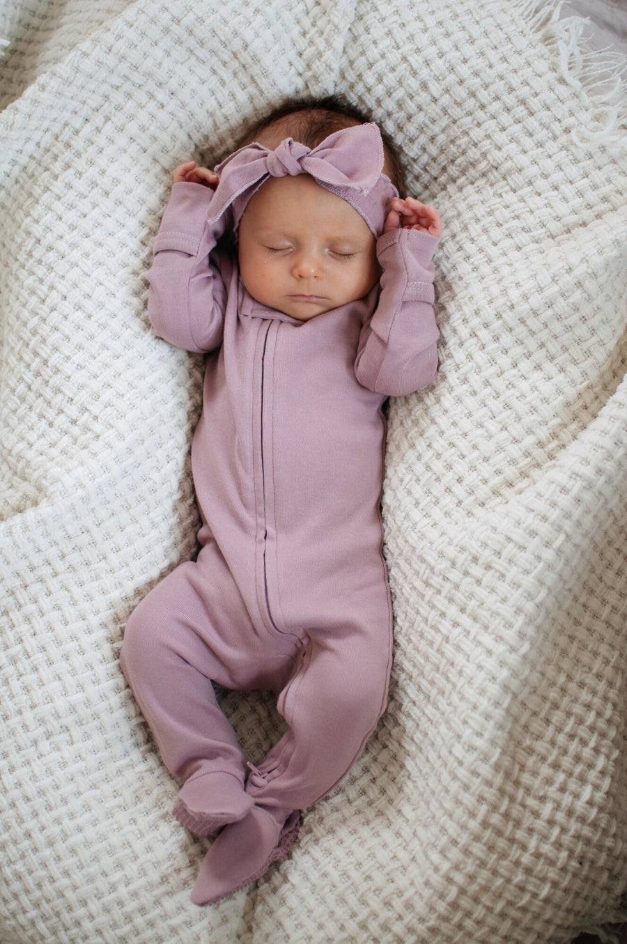 Lavender Footed Sleeper | 2-Way Zipper