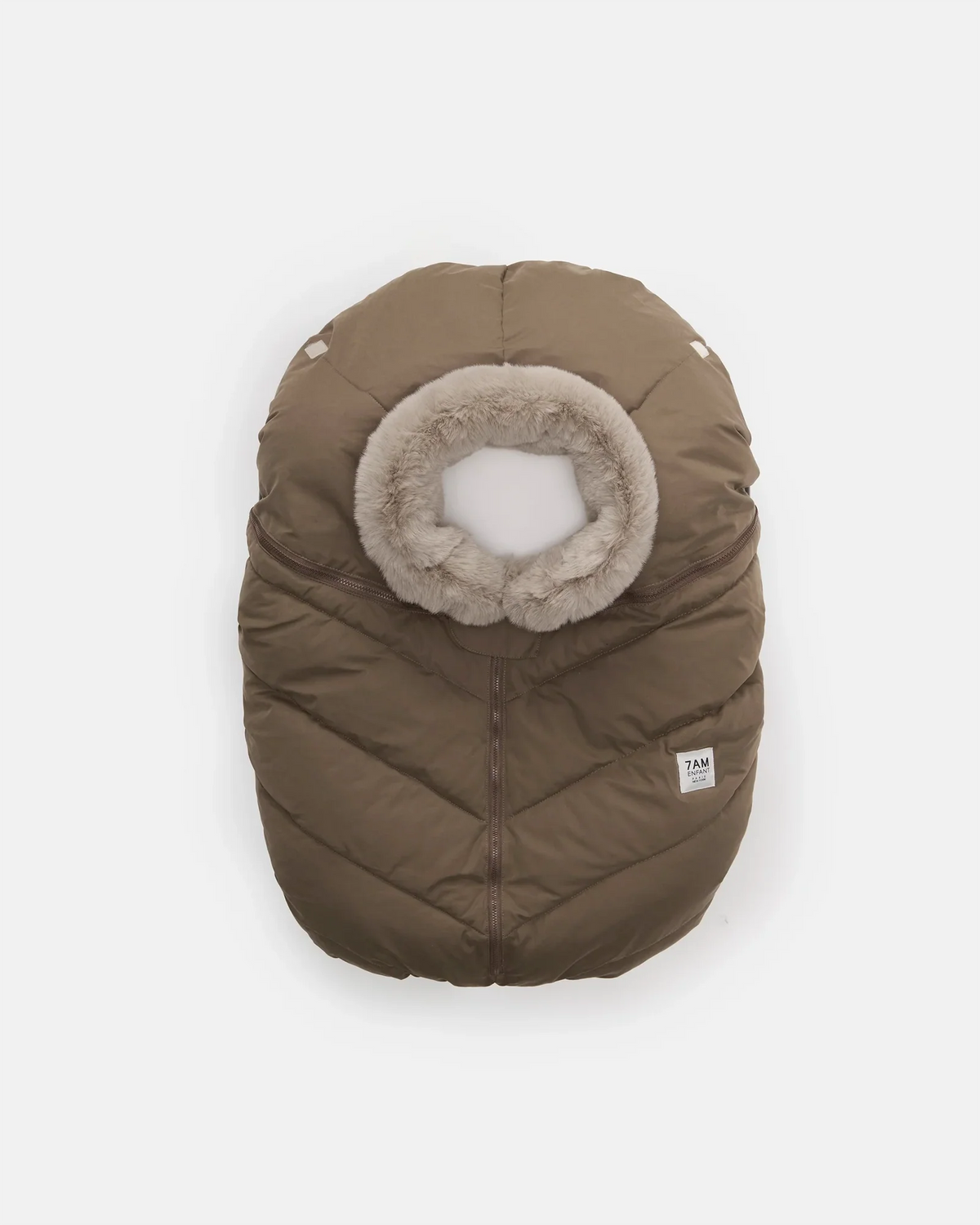 Helsinki Car Seat Cocoon | Moss Brown Faux Fur