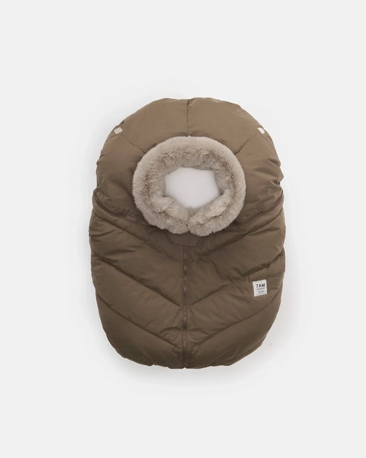 Helsinki Car Seat Cocoon | Moss Brown Faux Fur