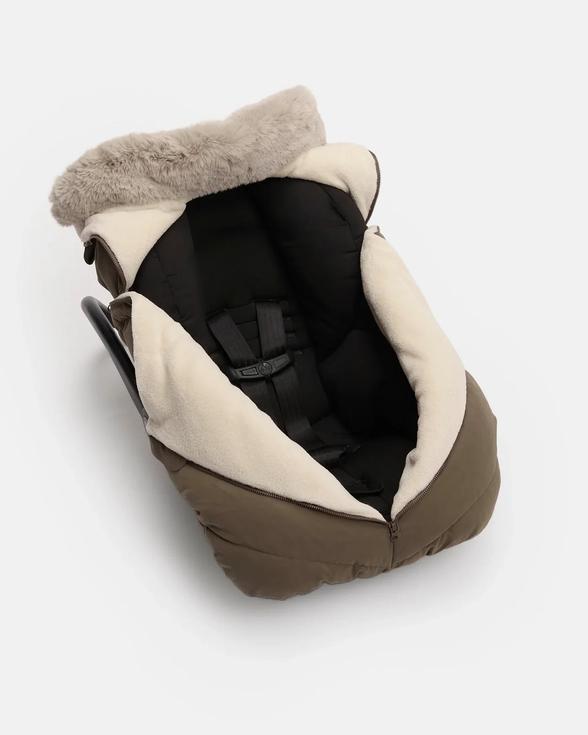 Helsinki Car Seat Cocoon | Moss Brown Faux Fur