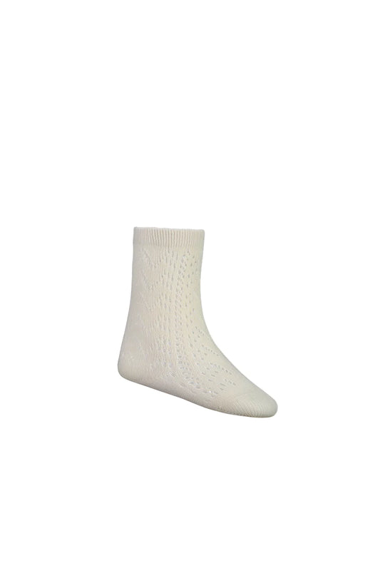 Cable Weave Knee High Sock | Milk