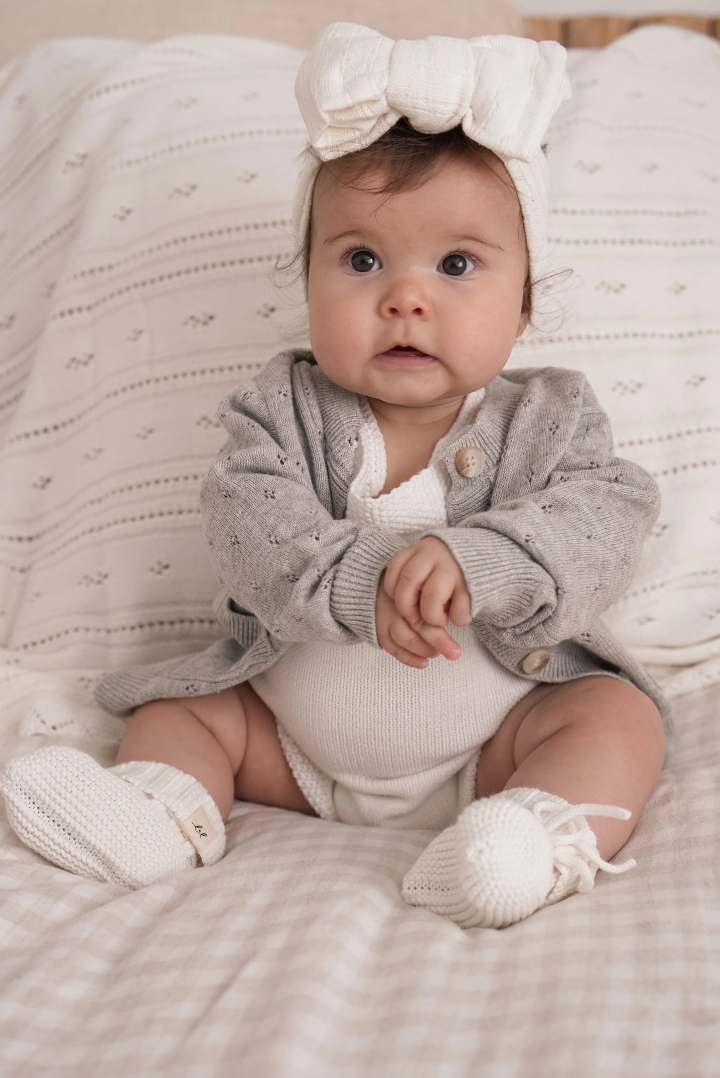 Pointelle Cardigan | Heather Gray