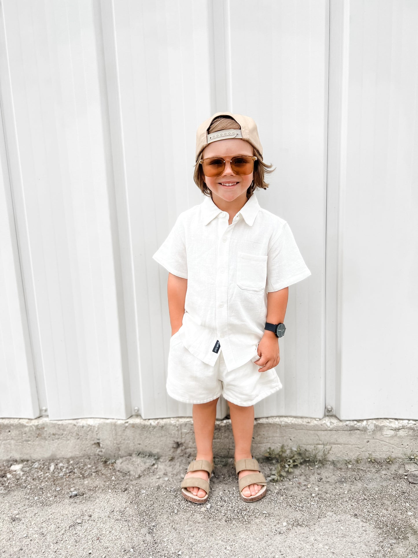 Linen Button Up | White