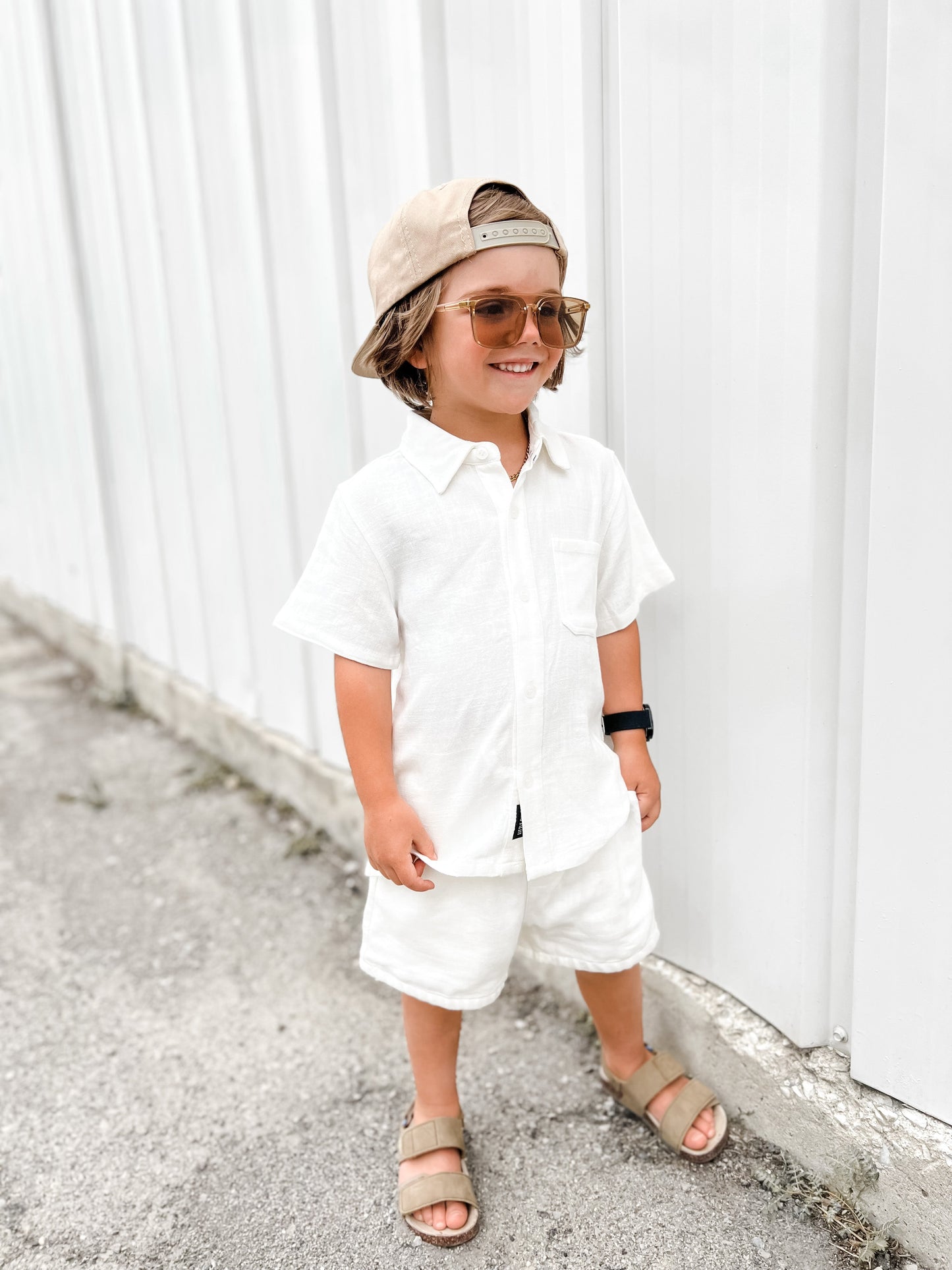 Linen Button Up | White