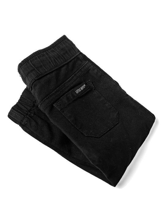 Cotton Twill Jogger | Black