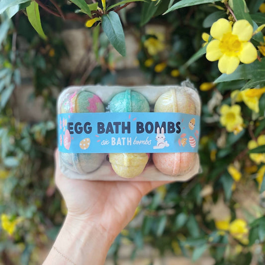 6 Pack Easter Egg Bath Bombs (one hidden toy inside)