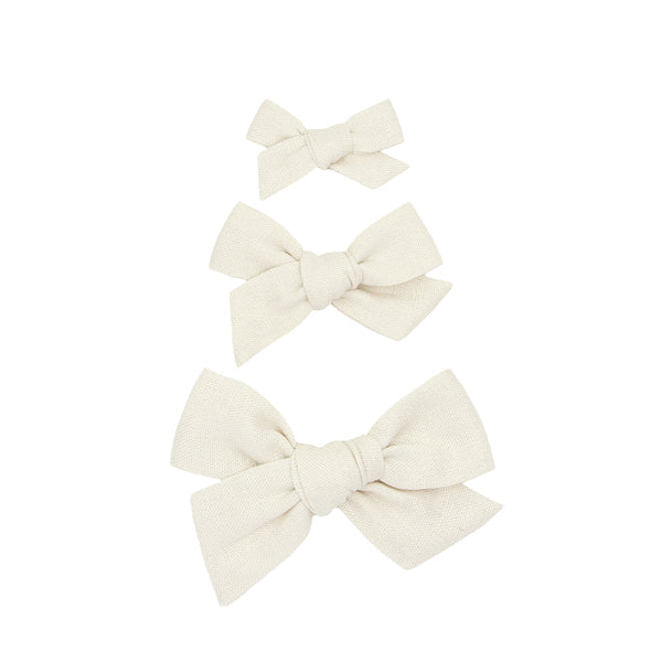 Linen Bow Hair Clip | Ivory