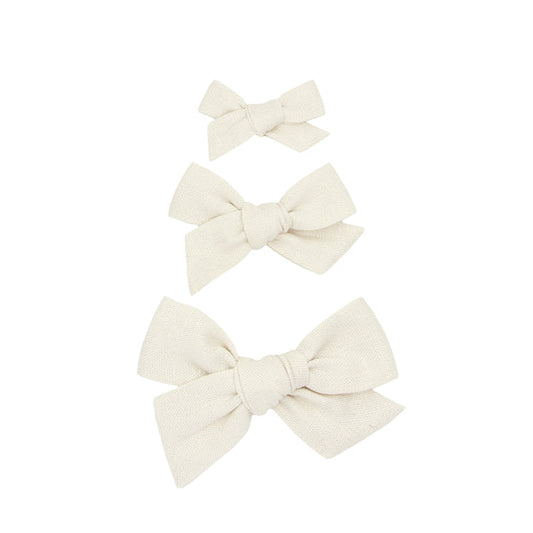 Linen Bow Hair Clip | Ivory