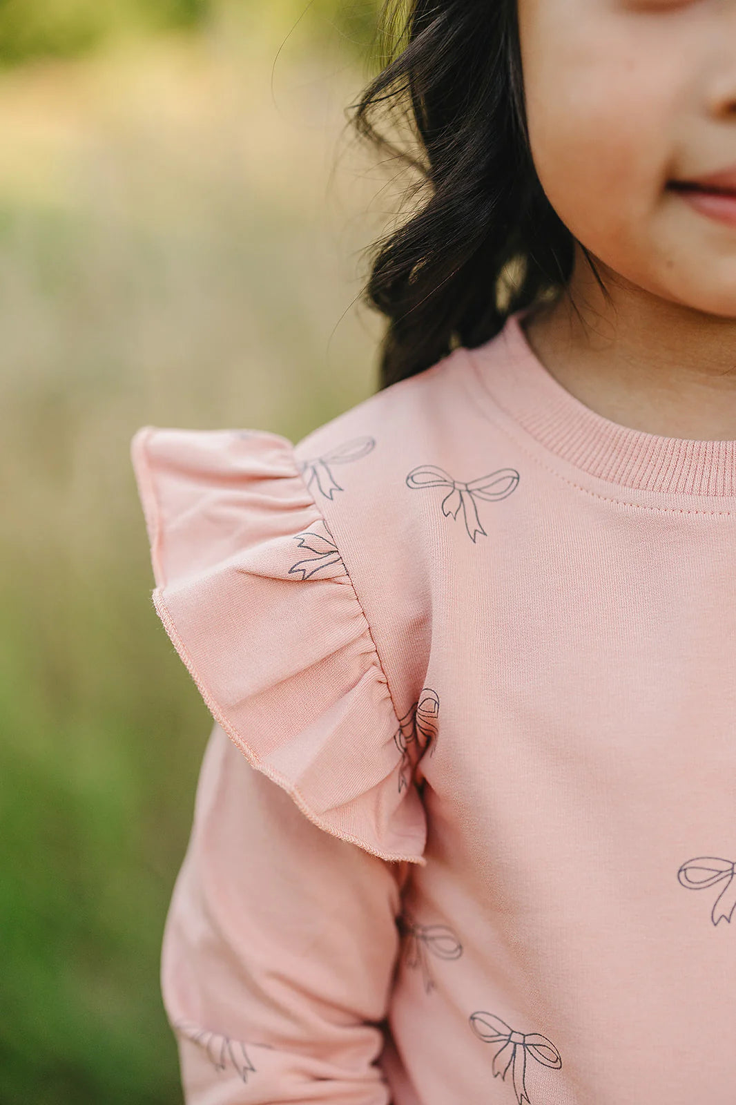 Ruffle French Terry Set | Pink Ribbon