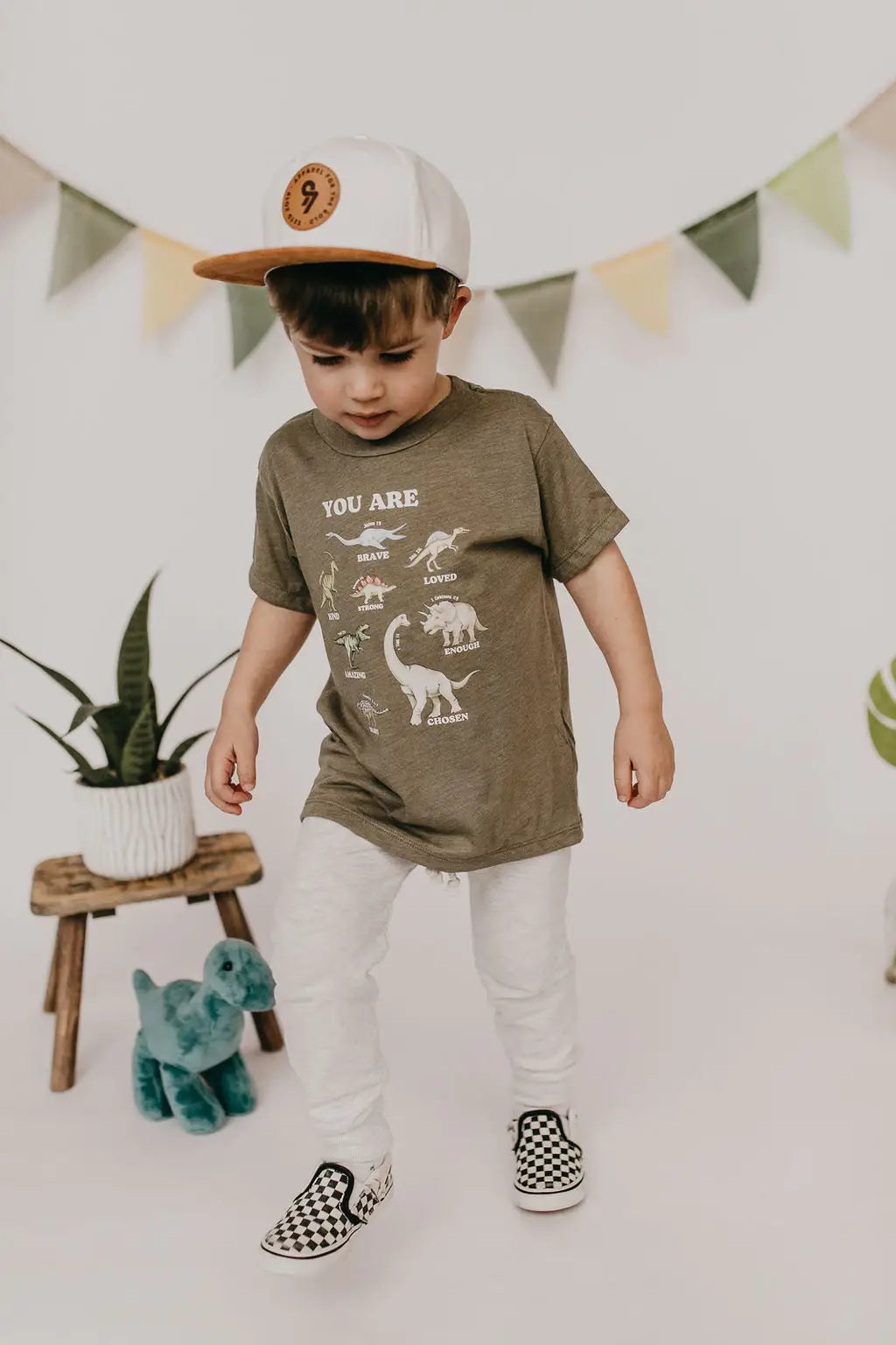 Dinosaur Affirmation T-shirt | Olive